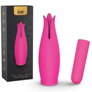 Tulipa max intt rosa bullet com capa de flor e carregador USB magnético